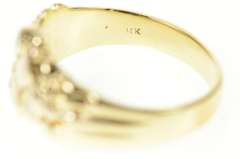 14K Yellow Gold Men's Textured Raw Nugget Diamond Wedding Ring