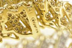 14K Yellow Gold 2.30 Ctw Diamond Encrusted Bar Link Statement Bracelet
