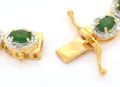 Gorgeous Emerald & Diamond Bracelet in Vermeil