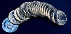 Roll of  20 BU Franklin Half Dollars  1963