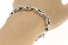14K White Gold 0.84 Ctw Diamond Bike Chain Link Statement Bracelet