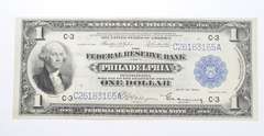 1918 National Currency Fed. Reserve Philadelphia 1 Dollar Large Note