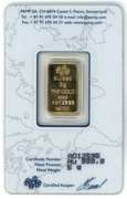 Pure .9999 Fine Gold Suisse PAMP 5 gram bar. Sealed with S/N