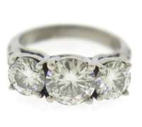 Fancy White Gold 3 Stone Moissanite Ring
