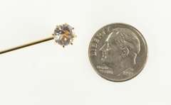 Gold Filled Victorian Round Crystal Solitaire Stick Pin