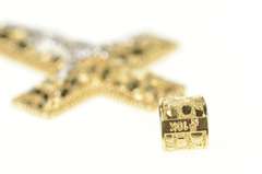 10K Yellow Gold Crucifix Jesus Christ Textured Cross Christian Pendant