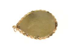 14K Yellow Gold 1960's Ornate Syn. Sapphire Pearl Tear Drop Pendant