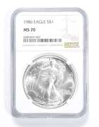 MS70 1986 American Silver Eagle - Graded NGC