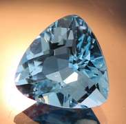 High fire 6.70ct trillion cut Swiss blue Topaz