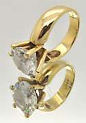 14K GOLD LADIES HUGE CZ RING WITH MATCHING STUDS