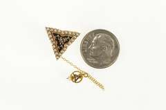 10K Yellow Gold Tri Sigma Sigma Sigma Seed Pearl Lapel Pin/Brooch