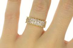 14K Yellow Gold Tiered Princess Travel Wedding Band Ring