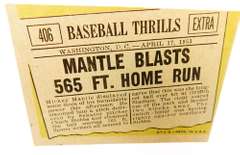 1961 Mantle Blasts 565 Ft. Home Run Baseball Card
