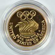 Perfect-looking 1988-W Ultra Cameo PRF $5 Gold Olympic