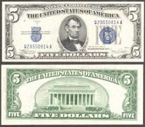 $5 1934-C Silver Certificate Fr.1653 Choice Crisp Uncirculated