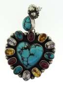 Sterling Silver Heart Shape Turquoise Drop Earrings