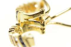14K Yellow Gold Diamond Sapphire Ruby Emerald Clip Hoop Earrings
