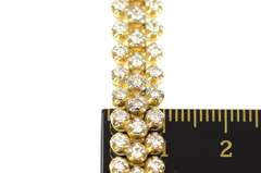 14K Yellow Gold 4.05 Ctw Diamond Lattice Encrusted Tennis Bracelet