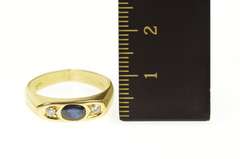 18K Yellow Gold 0.37 Ctw Natural Sapphire Diamond Accent Ring