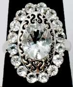 Gorgeous Vintage Aquamarine Ring in 14KT White Gold