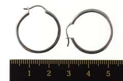 14K White Gold 0.26 Ctw Diamond Inside Outside Classic Hoop Earrings