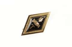 14K Yellow Gold Psi Upsilon Enamel Diamond Fraternity Lapel Pin/Brooch