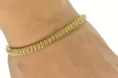 14K Yellow Gold 1.55 Ctw Classic Simple Diamond Tennis Bracelet