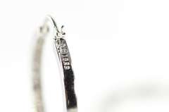 14K White Gold 0.26 Ctw Diamond Inside Outside Classic Hoop Earrings