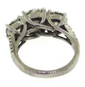 Fancy White Gold 3 Stone Moissanite Ring