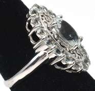 Gorgeous Vintage Aquamarine Ring in 14KT White Gold