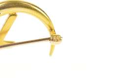 10K Yellow Gold Seed Pearl Cross Crescent Moon Victorian Pin/Brooch