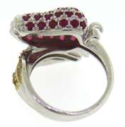 Sterling Silver Strawberry Gemstone Ring