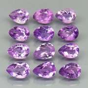 Glittering 8.43ct 7x5mm real Bolivian Amethyst set