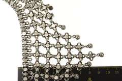 Sterling Silver Elaborate Mesh Chain Bib Collar Statement Necklace