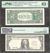$1 1981 Cutting Error showing tip of sheet