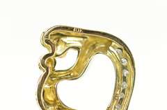 10K Yellow Gold Diamond Mother Child Heart Mother's Day Pendant