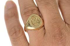 10K Yellow Gold 1999 Drexel University Ornate Class Signet Ring