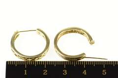 10K Yellow Gold 0.40 Ctw Classic Baguette Diamond Hoop Earrings