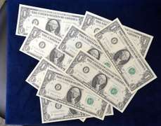 9 CONSECUTIVE UNC 1963 B* SERIES $1.00 FRN NOTES BARR DOLLARS