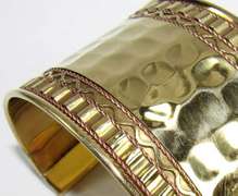 Luminous Ethnic Art Handcrafted 3 Tone Cuff Bracelet