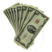 10 Consecutive CU 1953 B Series $ 2 US Notes From a Pack