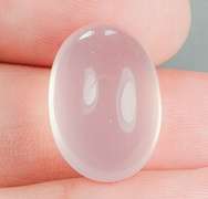 Glowing! 17.30ct powder pink Rose Quartz cabochon