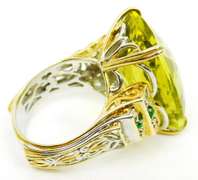 Michael Valitutti Huge Lemon Quartz Sterling Ring, Size 9