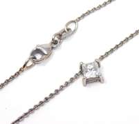 Gorgeous 18kt Princess Cut Diamond Necklace