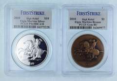 2010 British Virgin Isles GEM BU $1 Bronze, PR69DCAM $10 Silver PCGS