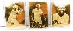3 - 22KT Gold Foil Baseball Cards