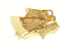 14K Yellow Gold 1950's Retro Wedding Bell Citrine Charm/Pendant