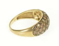 10K Yellow Gold 1.22 Ctw Pave Brown Diamond Statement Band Ring