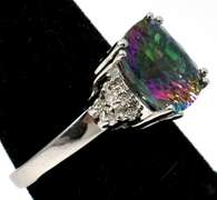 Alluring Mystic Topaz & Diamond Accent Ring in White Gold