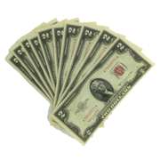 10 Consecutive 1953 B Series $ 2 US Notes From a Pack